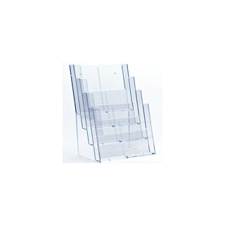 présentoir plexiglas A4 4 compartiments pour comptoir