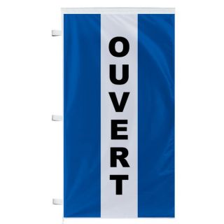 Bannière Ouvert bleue à bandes latérales