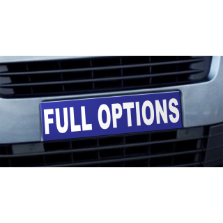 Cache plaque d'immatriculation avantage Full Options bleu