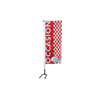 Kit mat et drapeau occasion 2 rouge à damiers 5.5 m