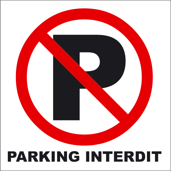 Autocollant interdiction de stationner - signalétique de parking : Com'Park