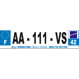 Autocollant 52 x 1 cm bleu dessous de plaque d'immatriculation Auto personnalisé