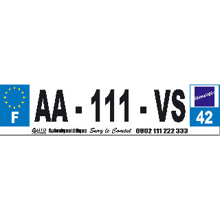 Autocollant personnalisé de dessous de plaque d'immatriculation automobile 52 x 1 cm