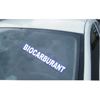 Autocollant pare brise biocarburant