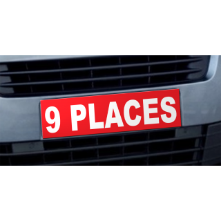 Cache plaque d'immatriculation avantage 9 places rouge