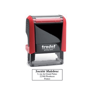 Tampon encreur printy 4911, 3 lignes personnalisées