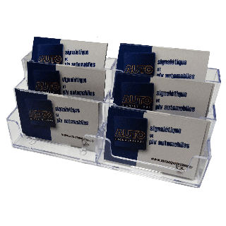 Présentoir de carte de visite 6 bacs ASK506 avec cartes