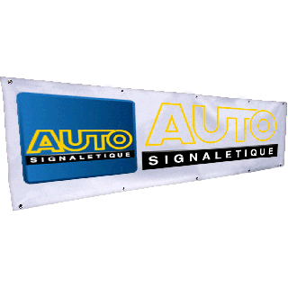 Banderole personnalisée 0.8 x 2 m sur bâche 440 grs/m²