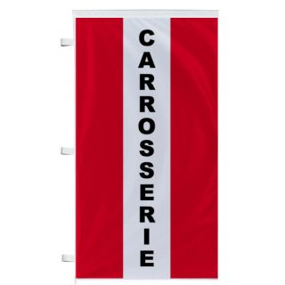 Bannière Carrosserie rouge à bandes latérales