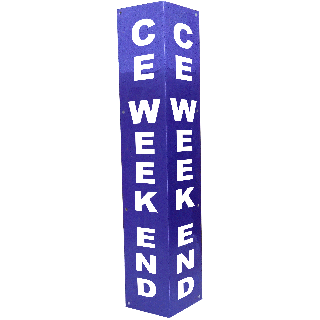 Totem de clôture CE WEEK END BLEU