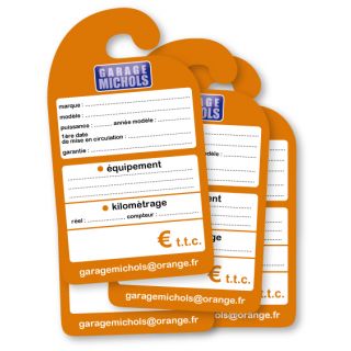 Affiche de prix rétroviseur en carton personnalisée les 100 ex