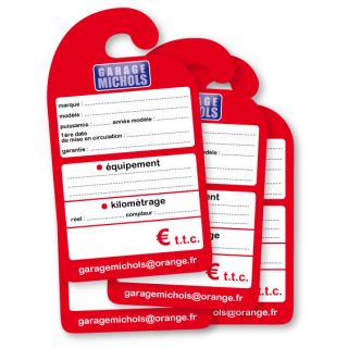 Affiche de prix rétroviseur en carton personnalisée les 50 ex