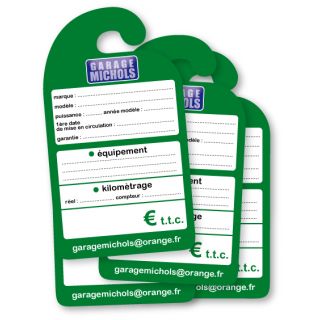 Affiche de prix rétroviseur en carton personnalisée les 250 ex