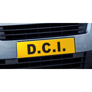 Cache plaque d'immatriculation avantage DCI jaune et noir