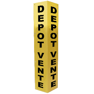 Totem de clôture DEPOT VENTE JAUNE ET NOIR