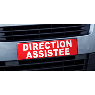 Cache plaque d'immatriculation avantage Direction Assistée rouge
