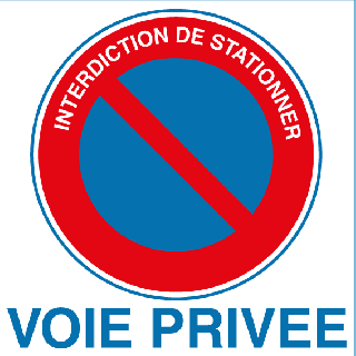 Panneau alu interdiction de stationner voie privée