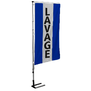 Kit mat et drapeau Lavage Bleu à bandes latérales 4 m de travers
