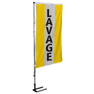 Kit mat et drapeau Lavage Jaune à bandes latérales 5.5 m de tarvers