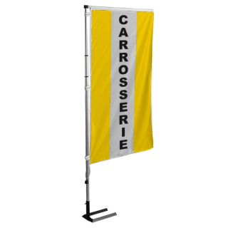 Kit mat et drapeau carrosserie Jaune à bandes latérales 4 m