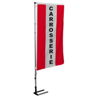 Kit mat et drapeau carrosserie rouge à bandes latérales 4 m
