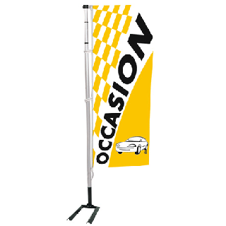 Kit mat et drapeau occasion jaune à damiers 5.5 m