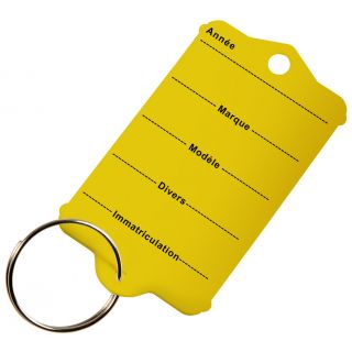 Etiquettes clés plastique KTAG lot de 200 ex jaune