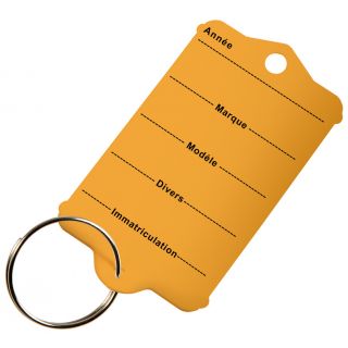 Etiquettes clés plastique KTAG lot de 200 ex orange