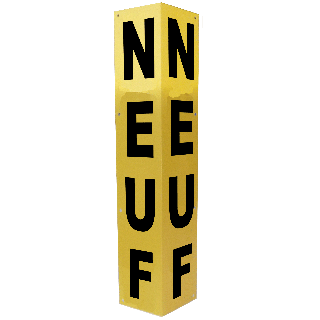 Totem de clôture NEUF JAUNE ET NOIR