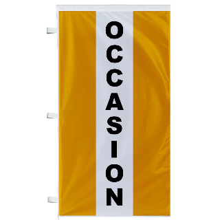 Drapeau occasion orange à bandes latérales