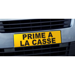 Cache plaque d'immatriculation avantage Prime à la casse