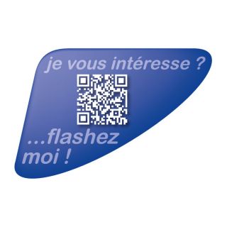Autocollant QR Code Annonce Automobile personnalisé bleu