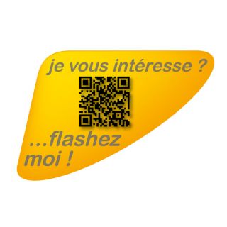 Autocollant QR Code Annonce Automobile personnalisé jaune