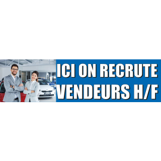 Banderole ici on recrute vendeurs 3 x 0.8 m