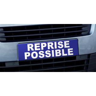 Cache plaque d'immatriculation avantage Reprise Possible bleu