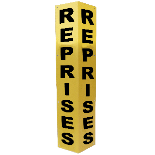 Totem de clôture REPRISES JAUNE ET NOIR