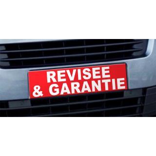 Cache plaque d'immatriculation avantage Révisée et Garantie rouge