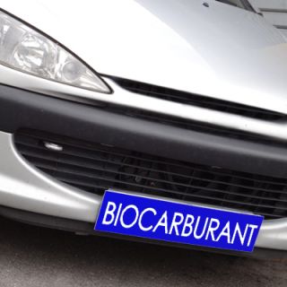 Cache plaque d'immatriculation avantage bleu Biocarburant