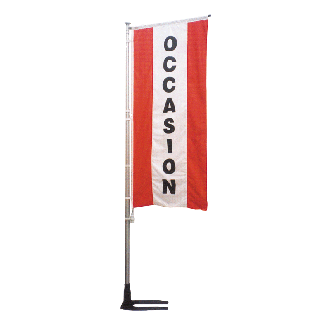 Kit mat et drapeau occasion rouge à bandes latérales 4 m