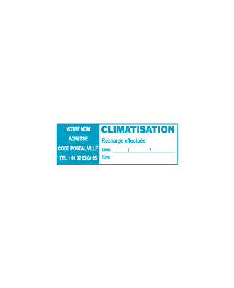 Etiquettes de recharge climatisation personnalisées le lot de 1000 ex