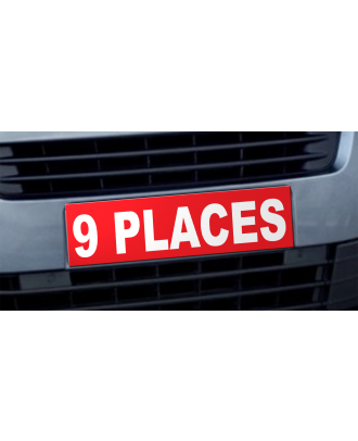 Cache plaque d'immatriculation avantage 9 places rouge