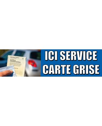 Banderole ici service carte grise 3 x 0.8 m 