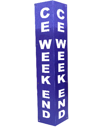 Totem de clôture CE WEEK END BLEU