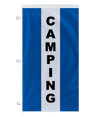 Bannière Camping bleue à bandes latérales