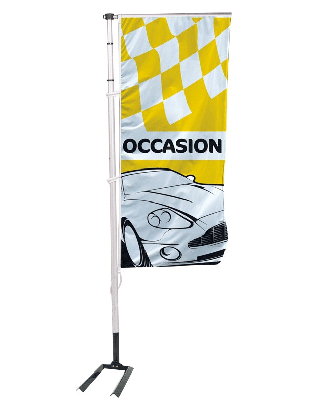 Kit mat et drapeau occasion CAR jaune et noir 5.5 m