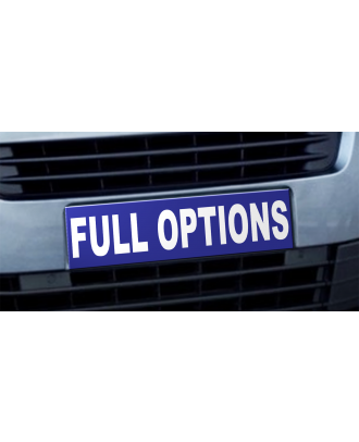 Cache plaque d'immatriculation avantage Full Options bleu