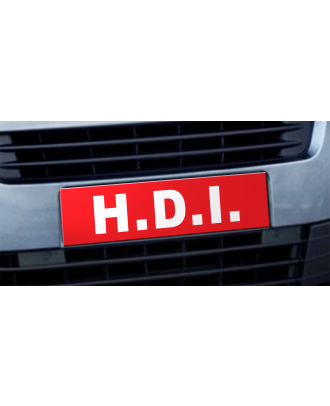 Cache plaque d'immatriculation avantage HDI rouge