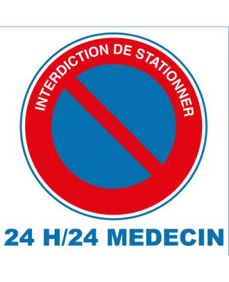 Autocollant interdiction de stationner emplacement réservé