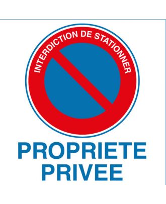 Autocollant interdiction de stationner propriété privée