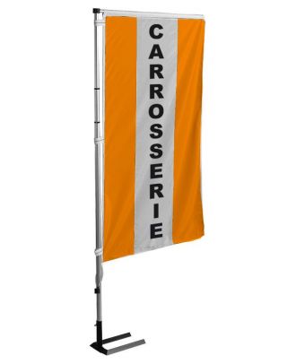 Kit mat et drapeau carrosserie Orange à bandes latérales 4 m